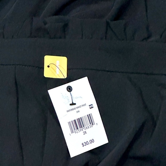 ππ€ OPHELIA ROEβ Black Paper Bag Pants | Womenβs Plus Size 1X | Relaxed Ankle - Picture 4 of 6